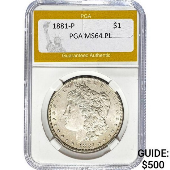 1881-O Morgan Dollar PGA MS64 PL