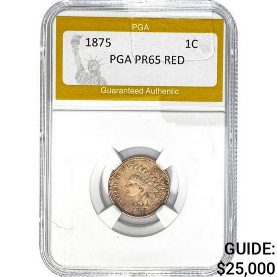 1875 Indian Head Cent PGA PR65 RED