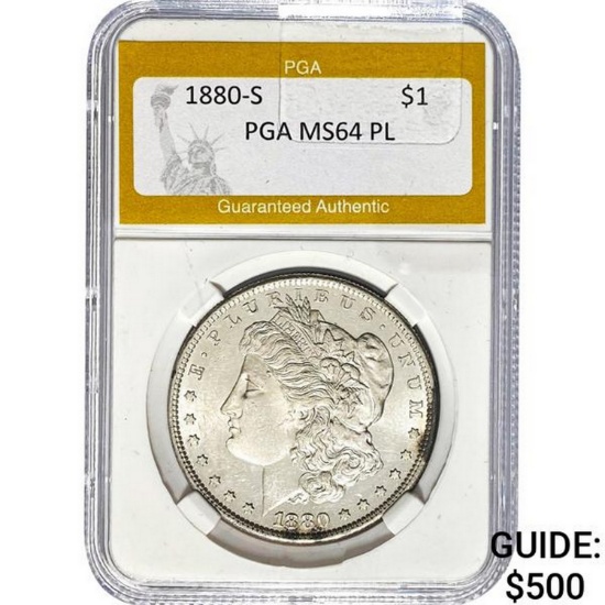 1880-S Morgan Dollar PGA MS64 PL