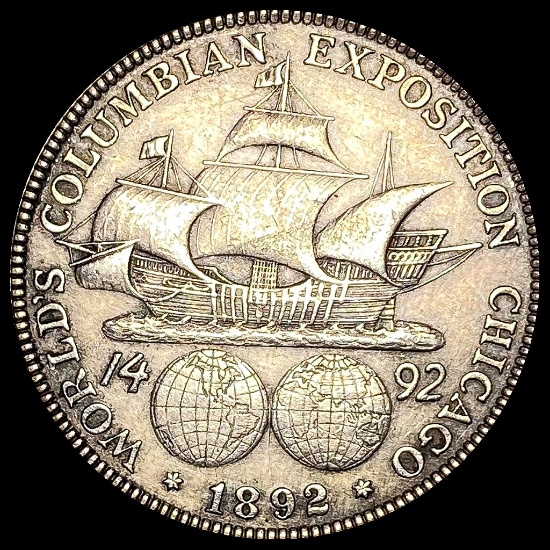 1892 Silver Columbian Half Dollar ABOUT UNCIRCULATED