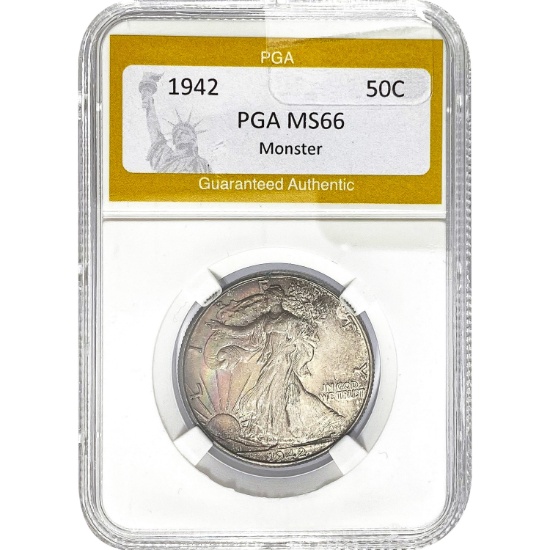 1942 50C Walking Liberty Half PGA MS66