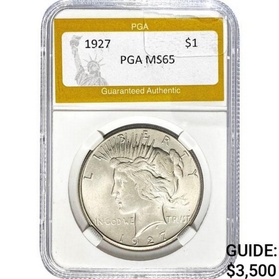 1927 Peace Dollar PGA MS65