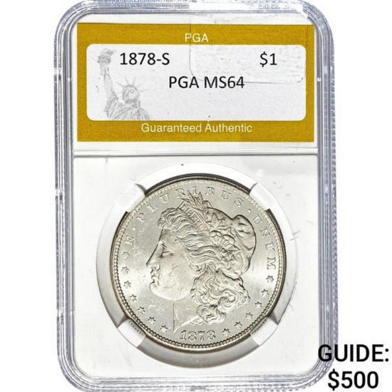 1878-S Morgan Silver Dollar PGA MS64