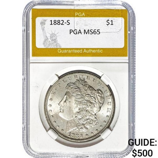 1882-S Morgan Silver Dollar PGA MS65