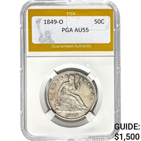 1849-O Seated Liberty Half Dollar PGA AU