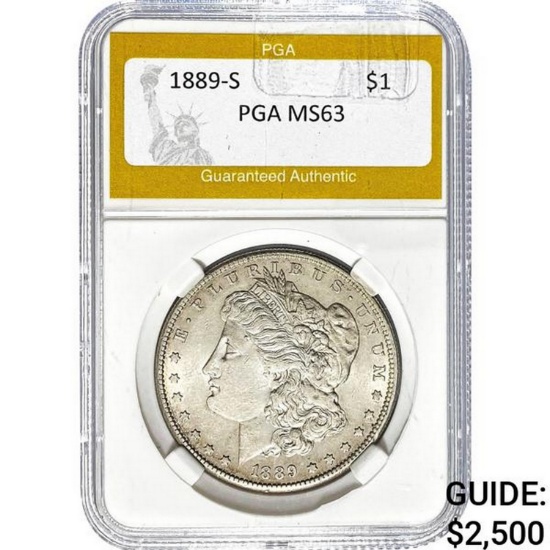 1889-S Morgan Silver Dollar PGA MS63