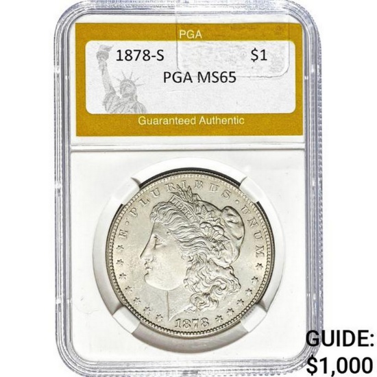 1878-S Morgan Dollar PGA MS65