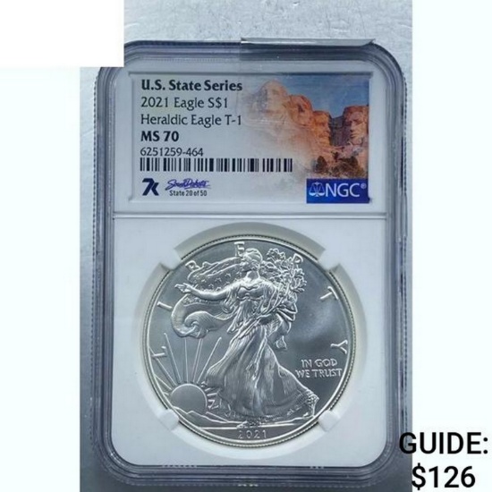 2021 Silver Eagle NGC MS 70