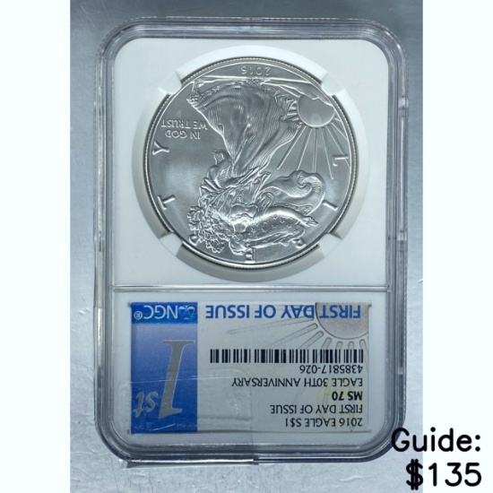 2016 Silver Eagle NGC MS70