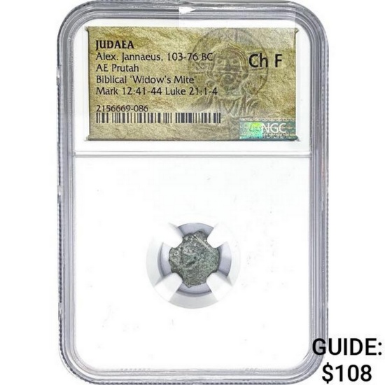 Judaea Alex. Jannaeus 103-76 BC AE 'Widow's Mite'