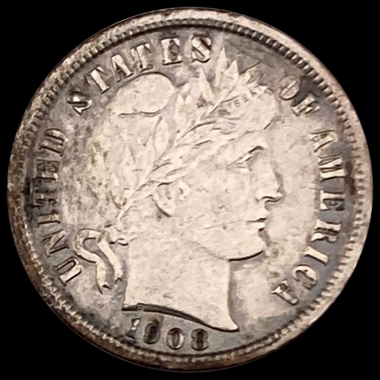 1908-S Barber Dime CLOSELY UNC