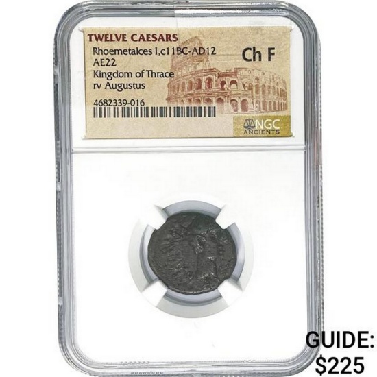 Twelve Caesars Rhoemetalces I 1BC-AD 12 AE22