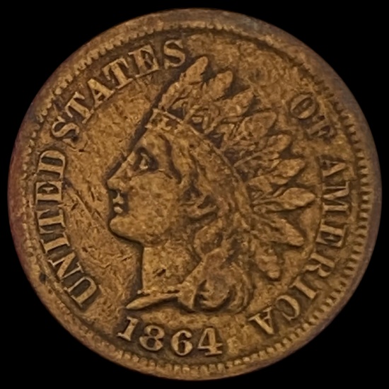 1864 w/L Indian Head Cent CLOSELY UNC