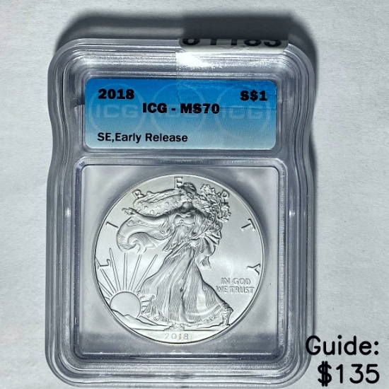 2018 Silver Eagle ICG MS70