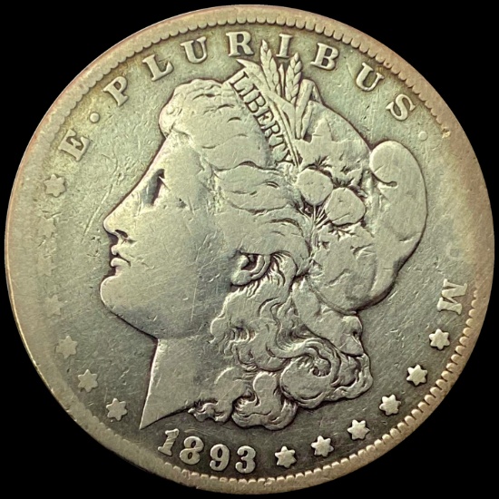 1893-CC Morgan Silver Dollar LIGHTLY CIRCULATED
