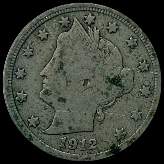 1912-S Liberty Head Nickel LIGHTLY CIRCULATED