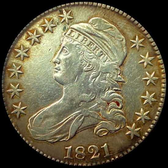 1821 Capped Bust Half Dollar ABOUT UNCIRCULATED