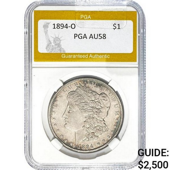 1894-O Morgan Silver Dollar PGA AU58