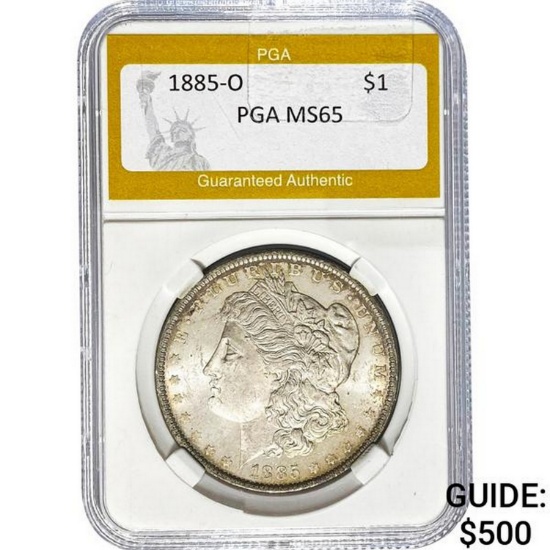 1885-O Morgan Silver Dollar PGA MS65