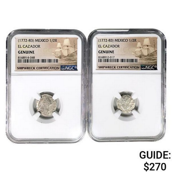 1772-1783 AD [2] El Cazador Silver 1/2 Reales NGC