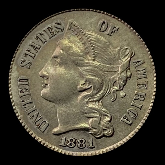 1881 Three-Cent Nickel ABOUT UNCIRCULATED
