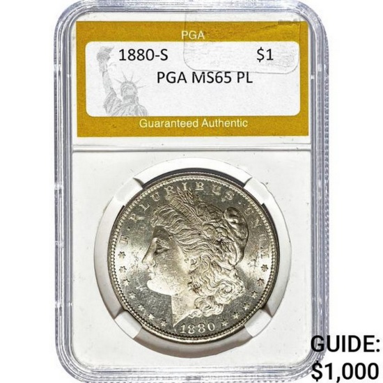 1880-S Morgan Dollar PGA MS65 PL