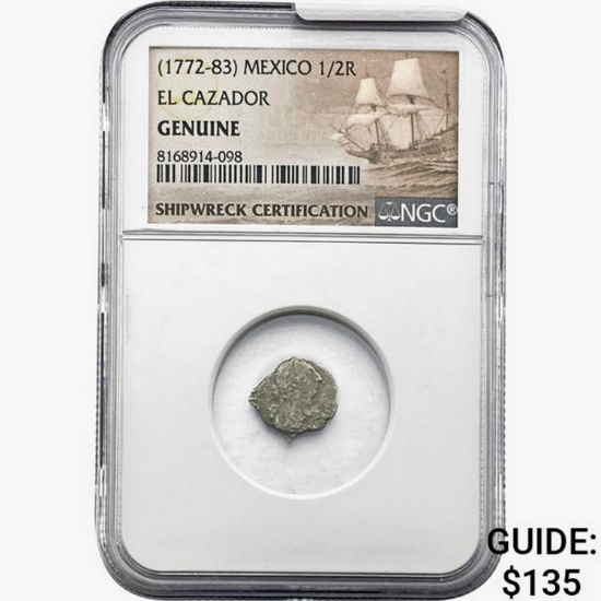 [1772-83] Mexico 1/2R El Cazador NGC Genuine