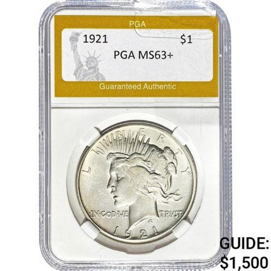 1921 Peace Dollar PGA MS63+