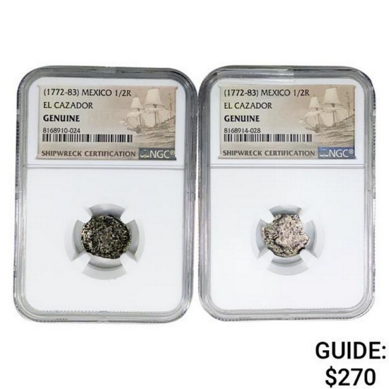 1772-1783 AD [2] El Cazador Silver 1/2 Reales NGC