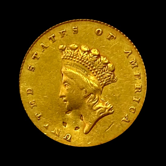 1855 $1 Indian Princess Head Gold Dollar ABOUT UNCIRCULATED