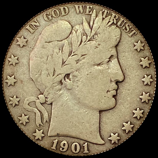 1901-S Barber Half Dollar LIGHTLY CIRCULATED