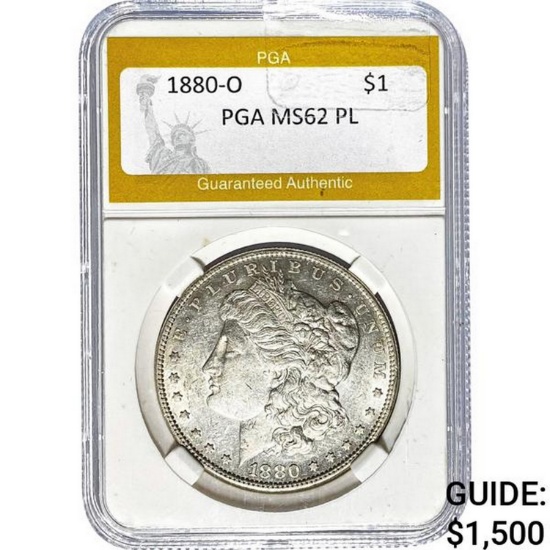 1880-O Morgan Dollar PGA MS62 PL