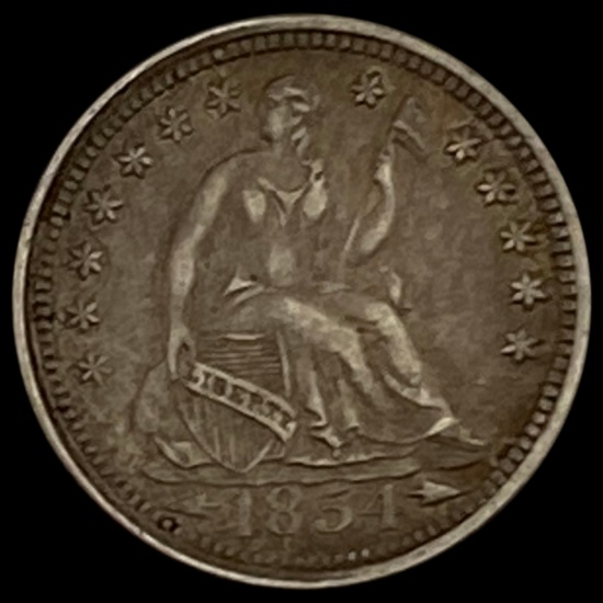 1854 Seated Liberty Half Dime CLOSELY UNCIRCULATED CLOSELY UNCIRCULATED