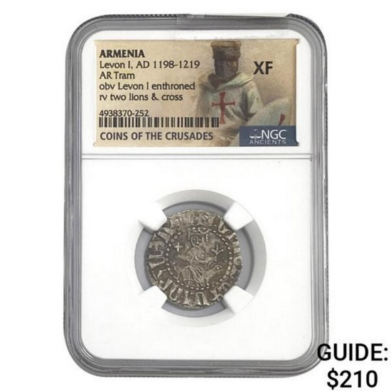 Armenia Levon I, AD 1198-1219 Silver Tram NGC