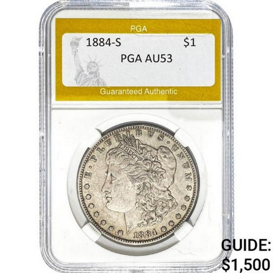 1884-S Morgan Silver Dollar PGA AU53