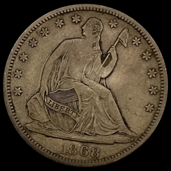 1868-S Seated Liberty Half Dollar CLOSELY UNCIRCUL CLOSELY UNCIRCULATED