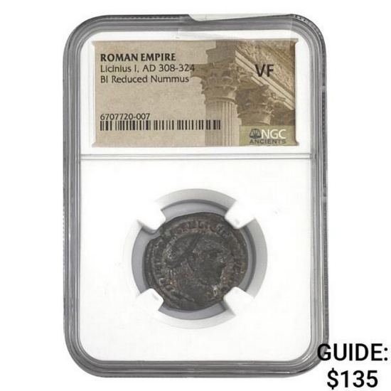 Roman Licinius I, AD 308-324 BI Reduced Nummus NGC