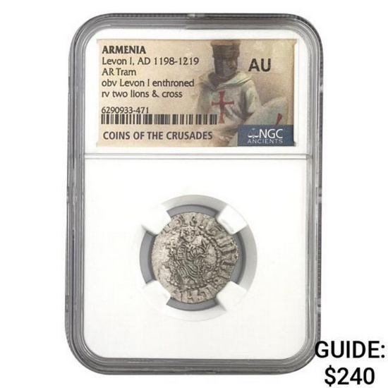 Armenia Levon I, AD 1198-1219 Silver Tram NGC