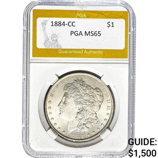 1884-CC Morgan Silver Dollar PGA MS65
