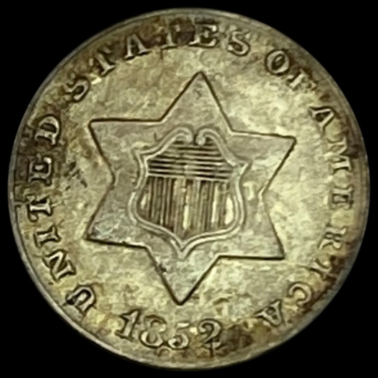 1852 Silver Three-Cent Piece LIGHTLY CIRCULATED