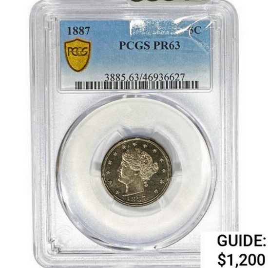 1887 Liberty Victory Nickel PCGS PR63