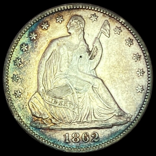 1862-S Seated Liberty Half Dollar NEARLY UNCIRCULA NEARLY UNCIRCULATED