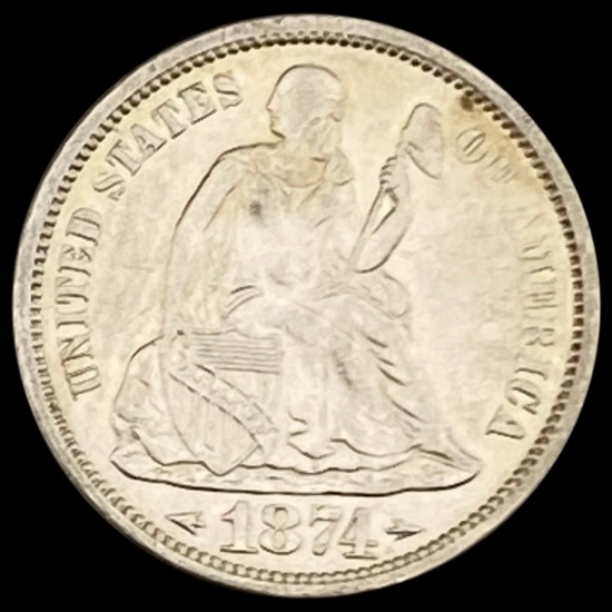 1874 Seated Liberty Dime CLOSELY UNCIRCULATED