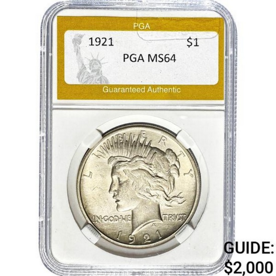 1921 Peace Dollar PGA MS64