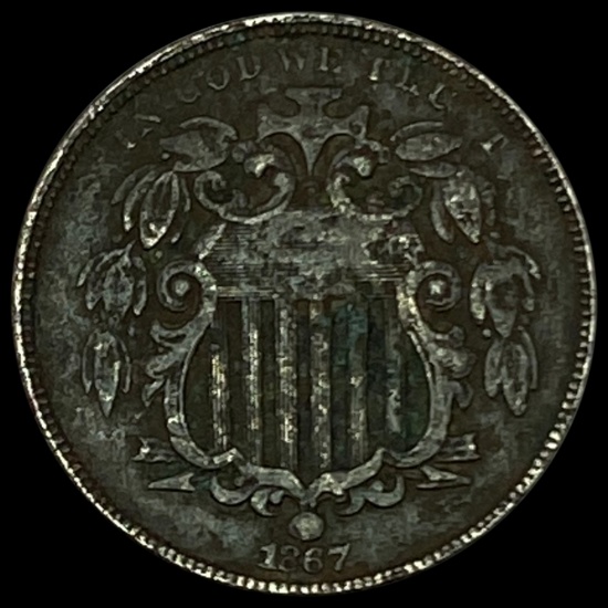 1867 Shield Nickel NICELY CIRCULATED