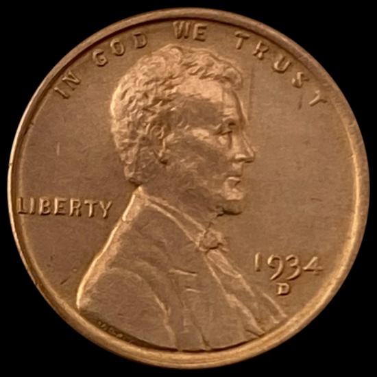 1934-D Lincoln Wheat Cent GEM BU