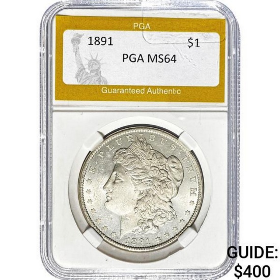 1891 Morgan Silver Dollar PGA MS64