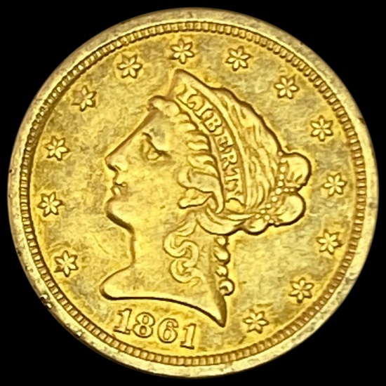 1861 Liberty Head Quarter Eagle NEARLY UNCIRCULATE NEARLY UNCIRCULATED