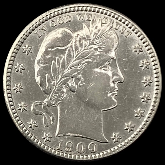 1900-S Barber Quarter CLOSELY UNCIRCULATED