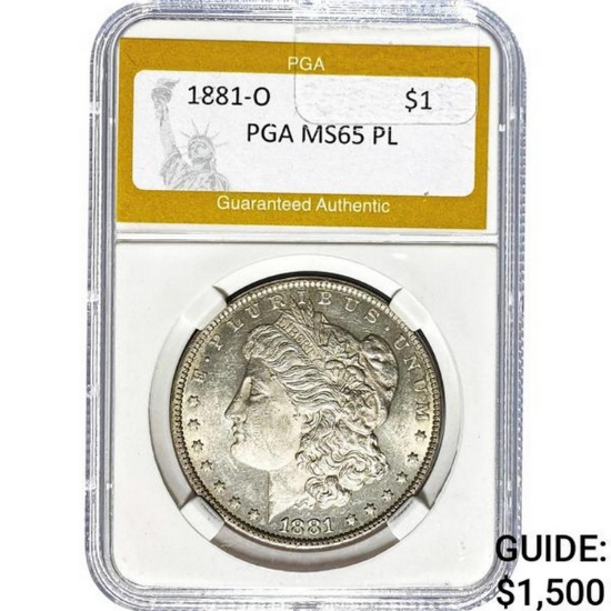 1881-O Morgan Dollar PGA MS65 PL